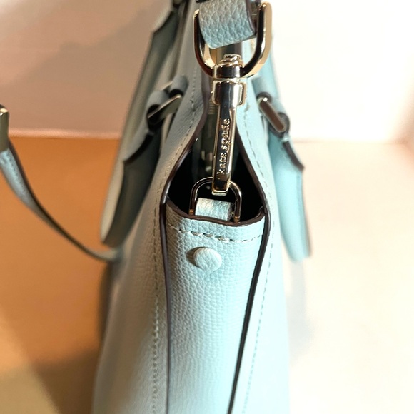 Kate Spade New York Light Blue Structure Satchel Crossbody Smooth Leather - Picture 11 of 16